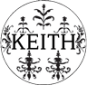 A black and white picture of the name keith